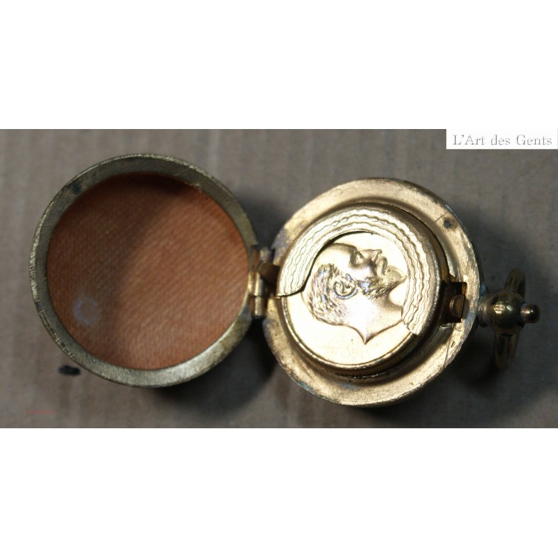 Porte-montre Gousset Ancien En Argent Plaqué Or - Occasion, Avec Inscription "S", Pièce Rare