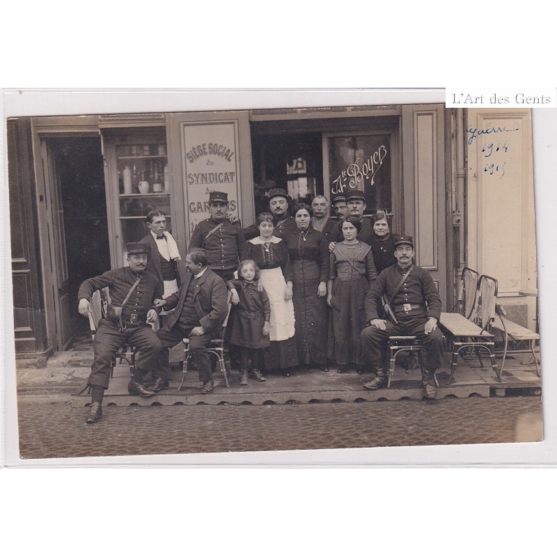 rare Carte Photo 84 AVIGNON - 1915 - Siège Social du Syndicat des Gardien de la Paix - Mle BOYER