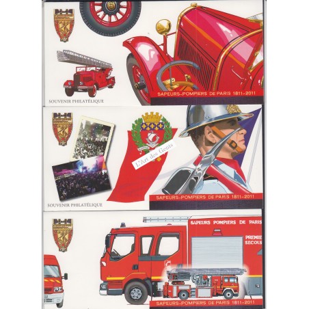 Blocs Souvenirs Sapeurs Pompiers n°59 à n°64  année 2011 Neufs**  Cote 96 Euros - lartdesgents