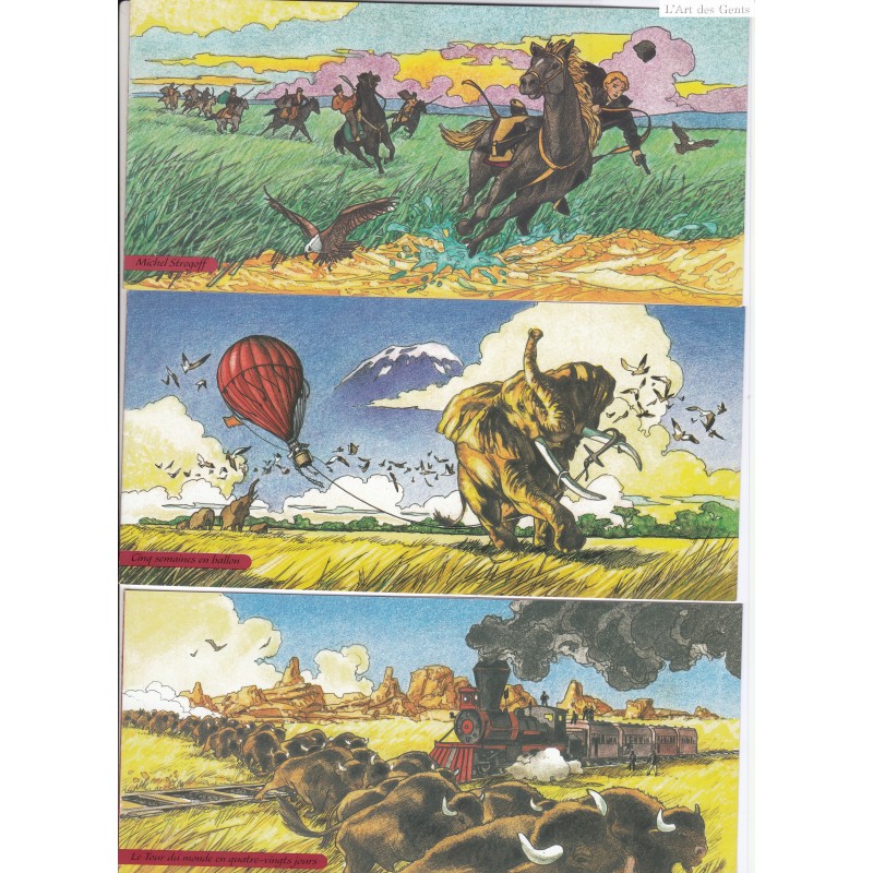 SOUVENIR PHILATELIQUE 6 Cartes Illustrées Originales Jules Verne L'ART DES GENTS
