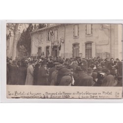 Carte Photo 84 Le Pontet d'AVIGNON - 1920 Monument à la Mémoire des  Morts Glorieux (Gaston Deprez Sculpteur)