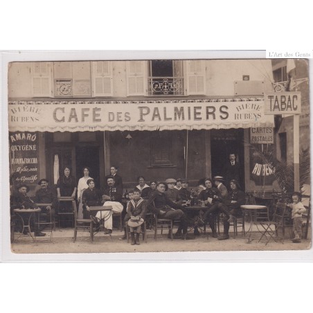 Carte Photo 83 Hyères - CAFE DES PALMIERS Animées