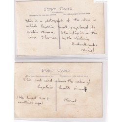 Photos poscards of the ship and cabine in which Captain SCOTT explored the Artic Océan