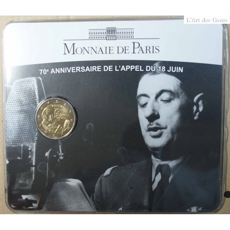 COINCARD - 2€  2010 -70 ans appel 18 juin, lartdesgents.fr