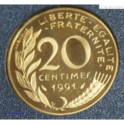 Moderne Française, 5, 10, 20, 50 centimes + 1 franc 1991 BE Belle Épreuve, lartdesgents.fr