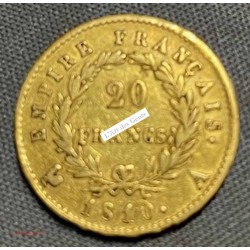 France NAPOLEON Ier 20 Francs or 1810 A, lartdesgents.fr