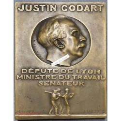 Médaille Plaque Justin GODART Député de lyon Mai 1930 par Jean CHOREL,  lartdesgents.fr