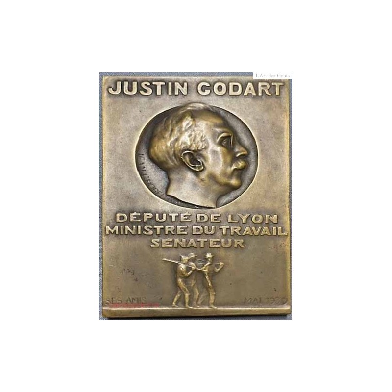 Médaille Plaque Justin GODART Député de lyon Mai 1930 par Jean CHOREL,  lartdesgents.fr