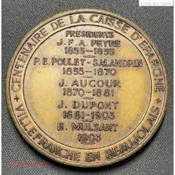 Médaille 1835-1935 Centenaire caisse épargne Villefranche en Beaujolais par L. PENIN,  lartdesgents.fr