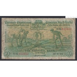 Irlande Ploughman Billet 1 Pound -n° 11NA022052 - 1929  - lartdesgents.fr