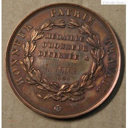 Médaille "Arts Professionnels Besançon Honneur Patrie Travail" 1866, attribué à Pétua (31), lartdesgents.fr