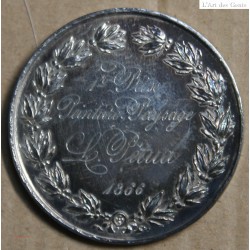 Médaille Argent Napoléon III "1er prix peinture Paysage" L. Pétua  1866 (6), lartdesgents.fr