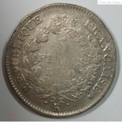 Union et Force, 5 Francs An 8/6 K, TB35, F.291/21, lartdesgents.fr