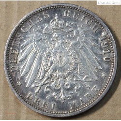 ALLEMAGNE 3 MARK 1910A WILHELM II , lartdesgents.fr