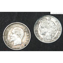 20 centimes 1854 A + 20 centimes 1850 A, lartdesgents.fr