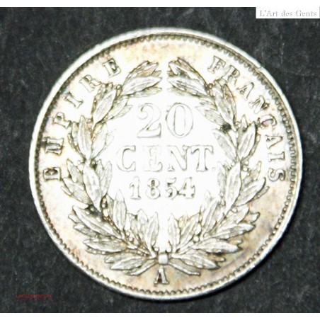 Napoléon III 20 centimes 1854 A , lartdesgents.fr