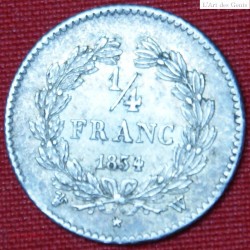 LOUIS PHILIPPE 1/4 Franc 1834 W LILLE SUP, lartdesgents.fr