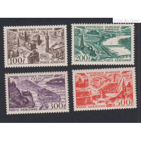 Timbres Poste Aérienne  -  n°24 à n°27 - 1949- Neufs* - Cote 110 Euros- lartdesgents