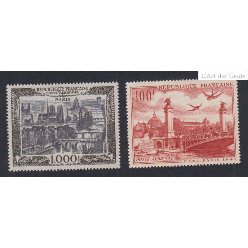 Timbre Poste Aérienne -  n°28 -29 - 1950 - Neufs**  - Cote 174 Euros- lartdesgents