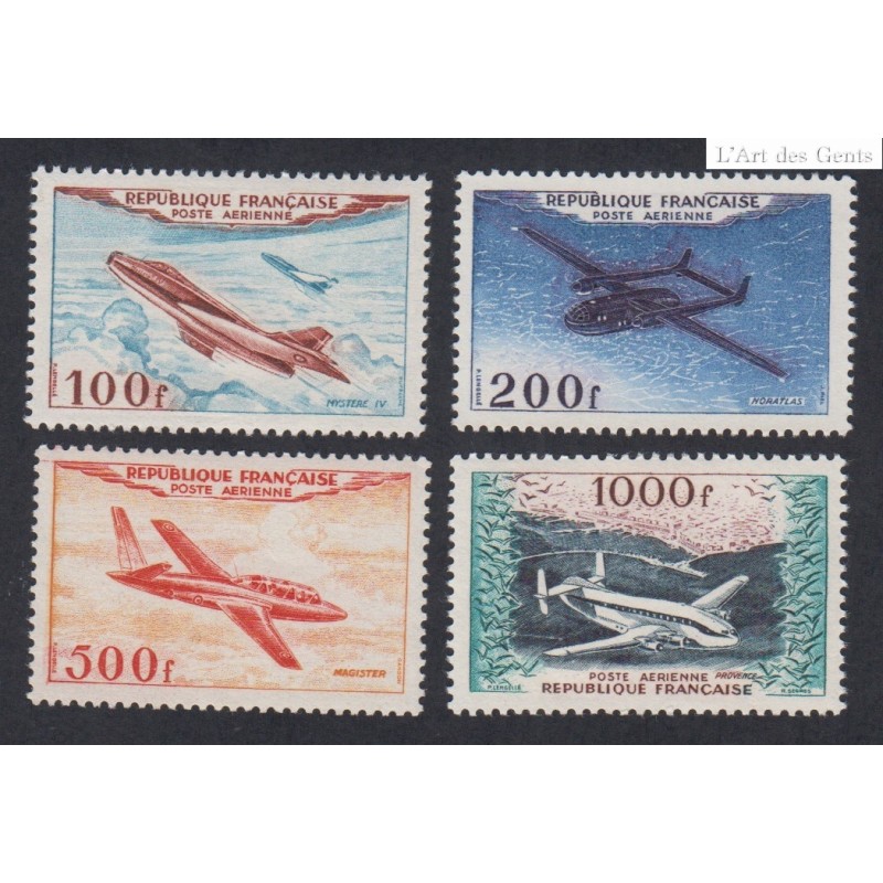 Série Timbres Poste Aérienne -  n°30 à n°33 - 1954 - Neufs** - Cote 400 Euros- Signés -lartdesgents.fr