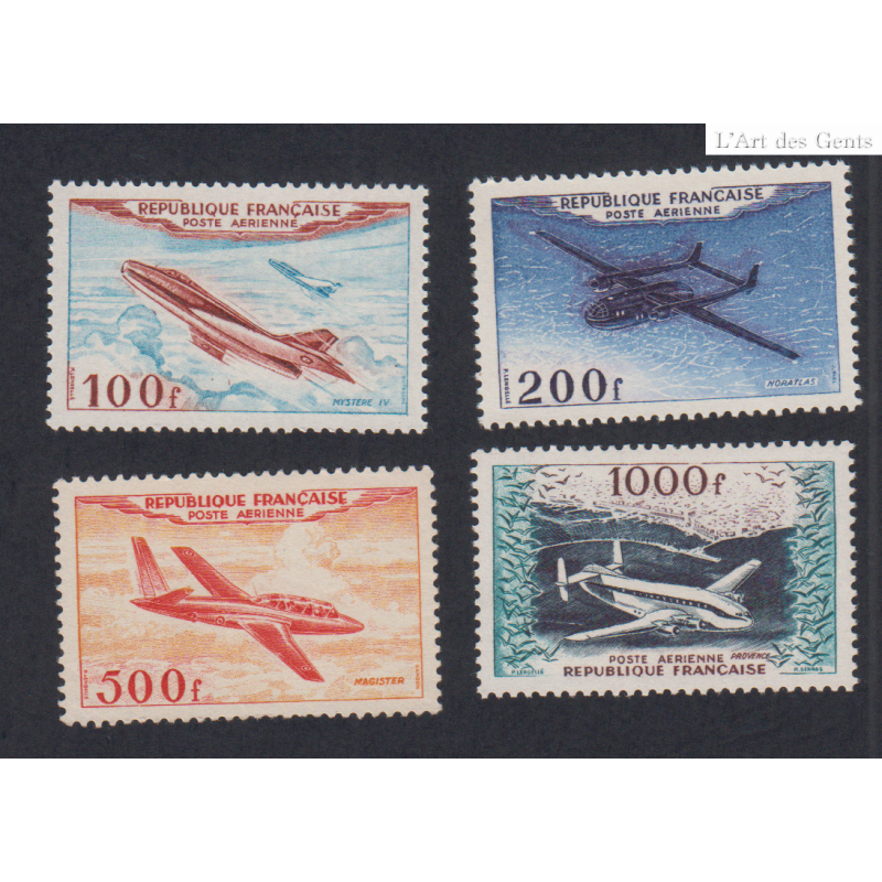 Série Timbres Poste Aérienne -  n°30 à n°33 - 1954 - Neufs** - Cote 400 Euros- Signé -lartdesgents.fr