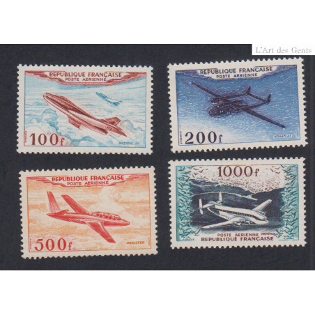 Série Timbres Poste Aérienne -  n°30 à n°33 - 1954 - Neufs** - Cote 400 Euros- Signé -lartdesgents.fr