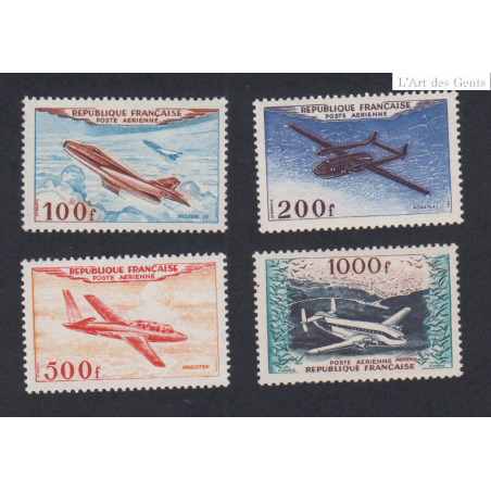 Série Timbres Poste Aérienne -    n°30 à n°33 - 1954 - Neufs** - Cote 400 Euros - lartdesgents.fr