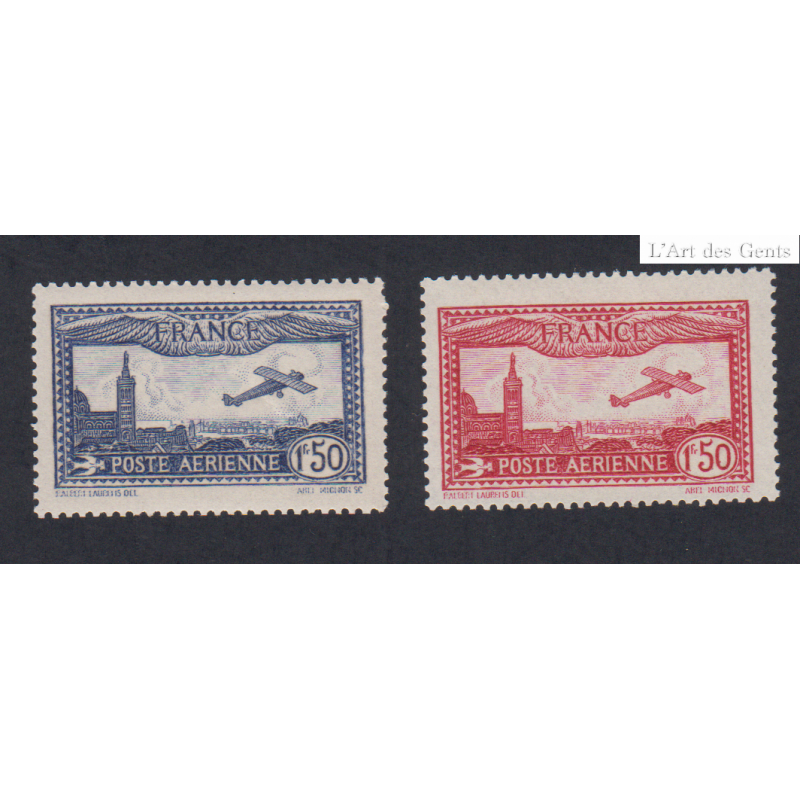 Timbres Poste Aérienne n°5 à n°6- Neufs** cote 96 euros, lartdesgents