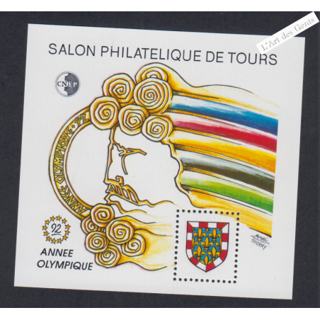 Bloc Souvenir CNEP n°15 Salon Philatélique de Tours 1992 - Neuf** - cote 105 Euros lartdesgents