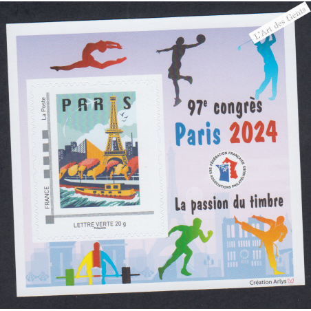 Bloc Souvenir FFAP - 97ème congrès Paris 2024 - Neuf** -  lartdes