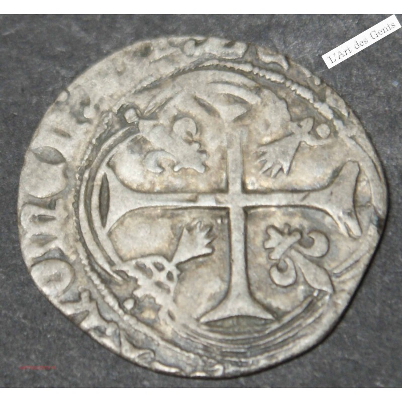 Rare CHARLES VIII - demi blanc à la couronne Nantes, lartdesgents.fr