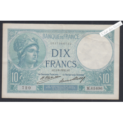 Billet France 10 Francs Minerve 2-6-1932 alphabet M.65496 720 TTB+ lartdesgents