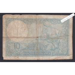 Billet France 10 Francs Minerve 28-9-1939 alphabet G.73287 001 B+ lartdesgents