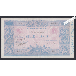 Billet France 1000 Francs Bleu et Rose 01-06-1926 alphabet M.2412 TTB+ lartdesgents