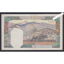 Billet ALGERIE 100 Francs SUP 9-6-1942 n°O.1021 305, lartdesgents.fr