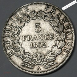 5 Francs 1852 A TB+, lartdesgents.fr