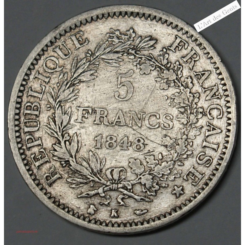 5 Francs 1848 K TB (2), lartdesgents.fr