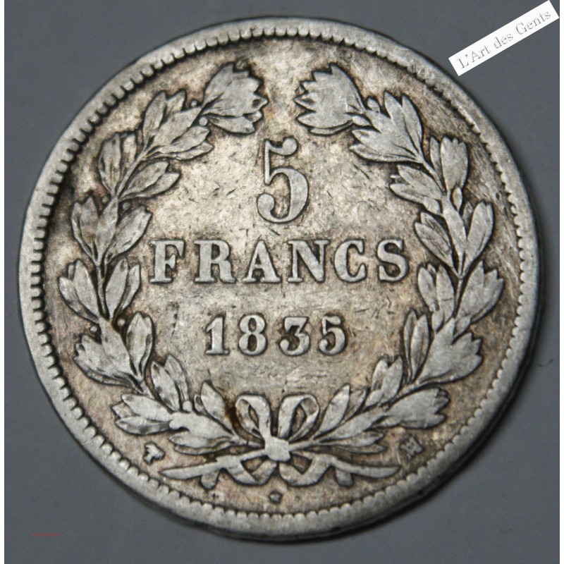 5 Francs 1835 MA TB, lartdesgents.fr