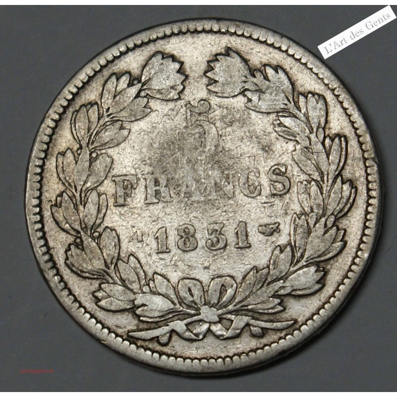 5 Francs 1831 T TRANCHE EN RELIEF TB, lartdesgents.fr