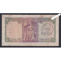 Billet ceylon 5 Rupees TB+ 3-06-1952 n°GI 427310 lartdesgents.fr