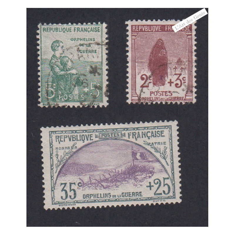 Timbres  n°148-149 et n°152  Orphelins Oblitérés ou neuf* Signés - cote 250 Euros lartdesgents.fr