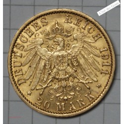 20 mark or 1911 Prusse WILHELM II, lartdesgents.fr