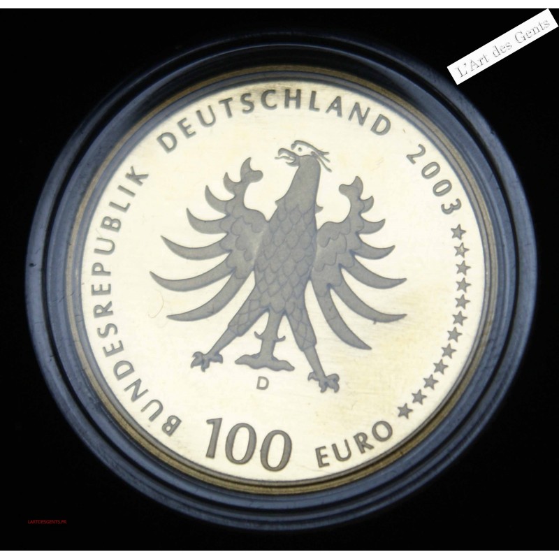 100 EUROS OR 2003 PROOF ALLEMAGNE 24 K 999/90, lartdesgents.fr