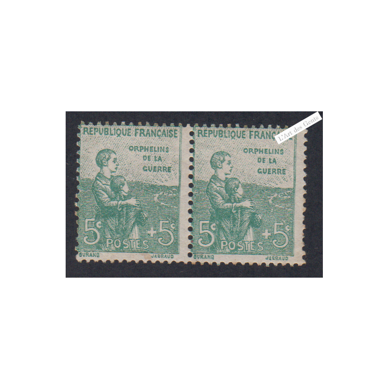 bande 2 Timbres n°149 Orphelins - Neuf* - cote 50 Euros lartdesgents.fr