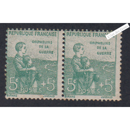 bande 2 Timbres n°149 Orphelins - Neuf* - cote 50 Euros lartdesgents.fr