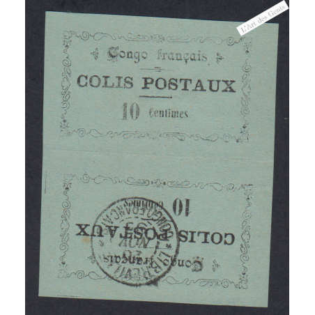 Timbre Colonie Française Congo 1891 Colis Postaux n°1A Tête Bêche, cote 1550€ lartdesgents