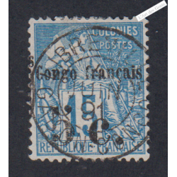 Timbre des Colonies Françaises de 1881  surchargé- Congo - n°2 - oblitéré - cote 275 Euros - l'artdesgents.fr