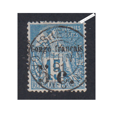 Timbre des Colonies Françaises de 1881  surchargé- Congo - n°2 - oblitéré - cote 275 Euros - l'artdesgents.fr