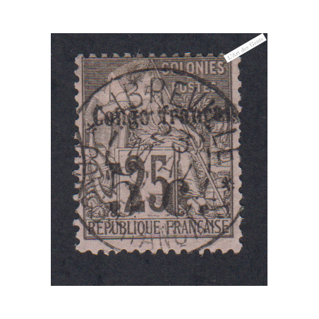 Timbre des Colonies Françaises de 1881 surchargé- Congo - n°4 - oblitéré - cote 110 Euros - l'artdesgents.fr