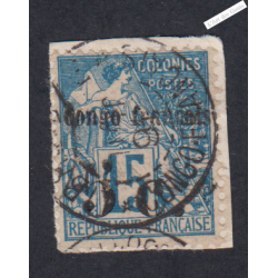 Timbre des Colonies Françaises de 1881 surchargé- Congo - n°2 - oblitéré - cote 275 Euros - l'artdesgents.fr